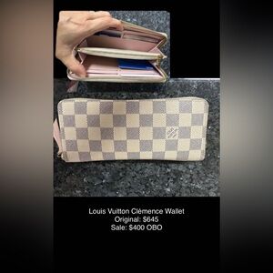 Louis Vuitton Checkered Wallet - Cream and Tan
